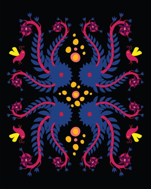 farebné vyšívané vzory na látke